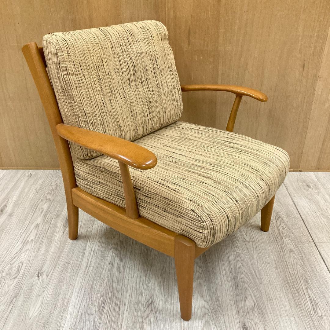 【飛騨産業 】キツツキ クレセント アームチェア 1人掛けソファ シングル　A