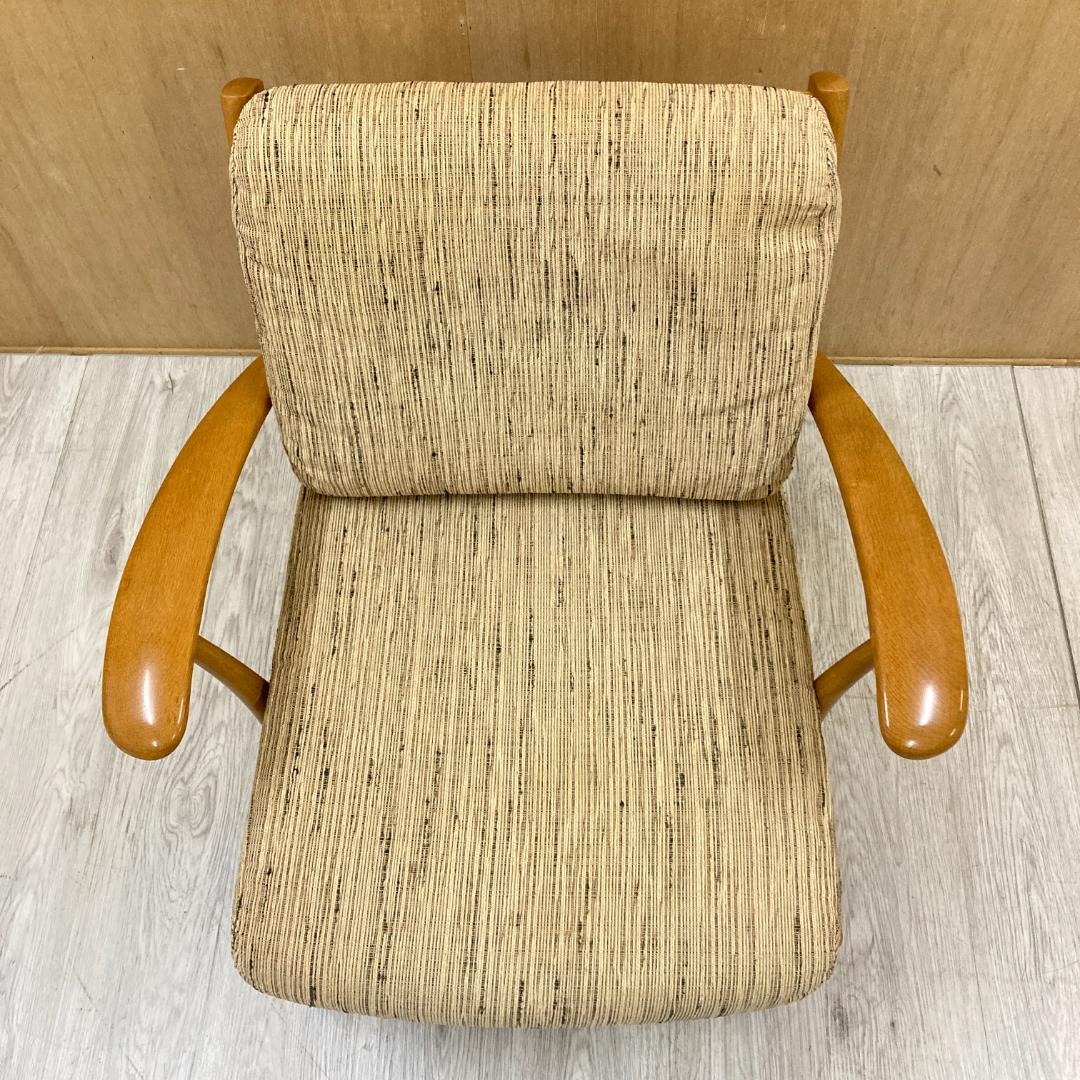 【飛騨産業 】キツツキ クレセント アームチェア 1人掛けソファ シングル　A