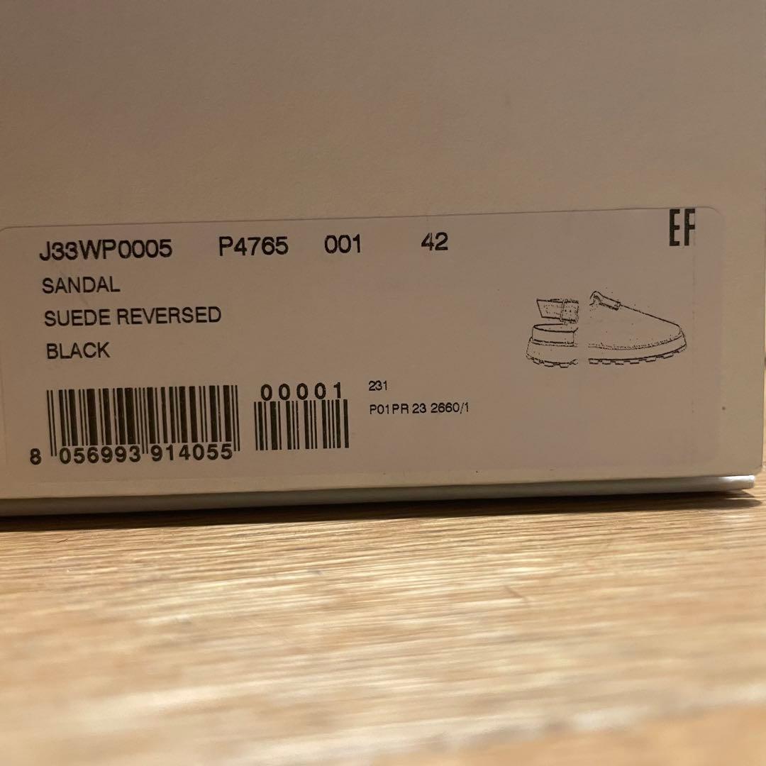 ジルサンダー サンダル 42 SUEDE REVERSED ブラック 厚底 黒