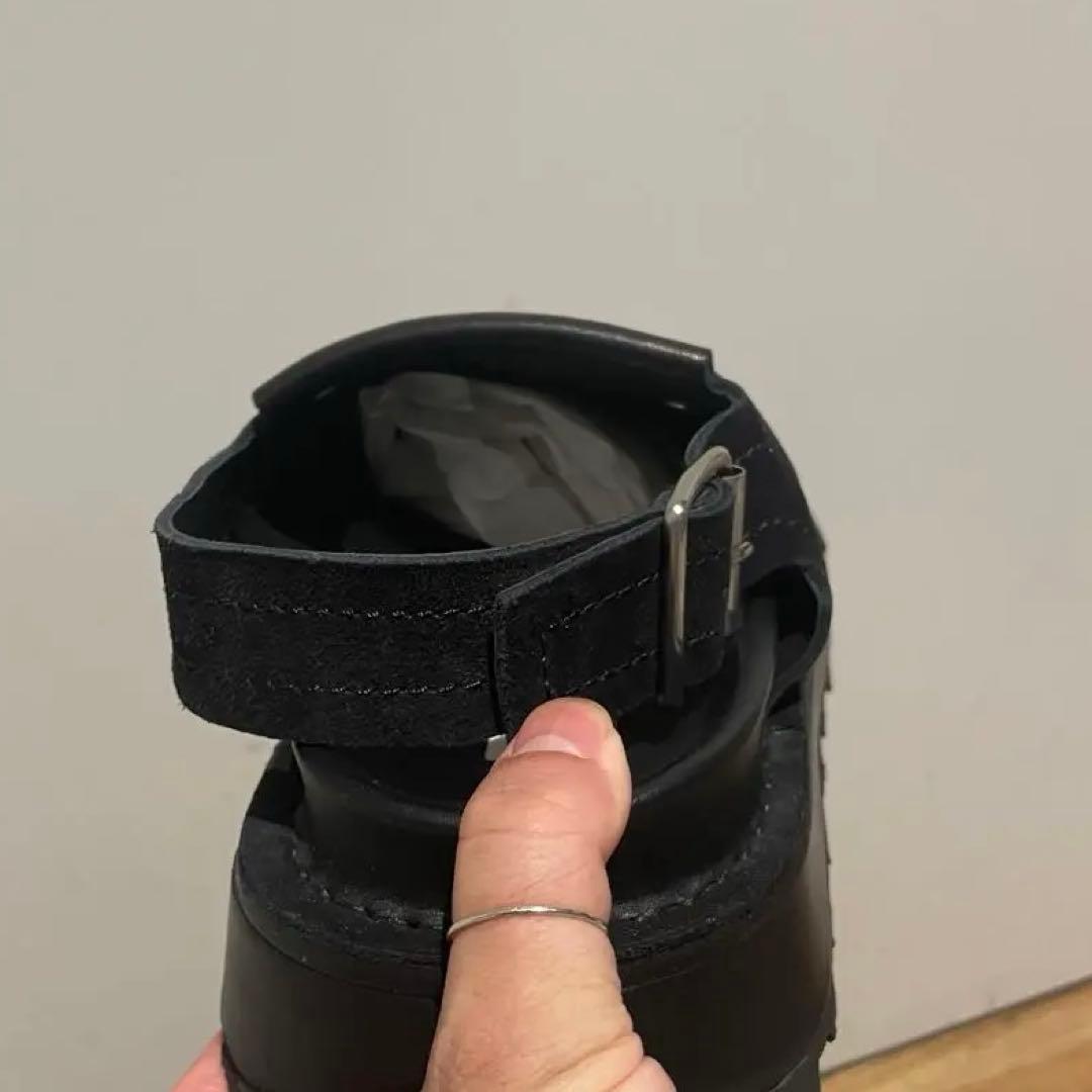 ジルサンダー サンダル 42 SUEDE REVERSED ブラック 厚底 黒