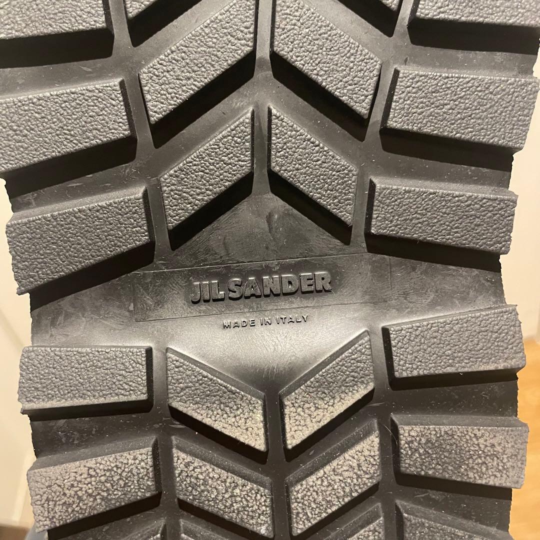 ジルサンダー サンダル 42 SUEDE REVERSED ブラック 厚底 黒