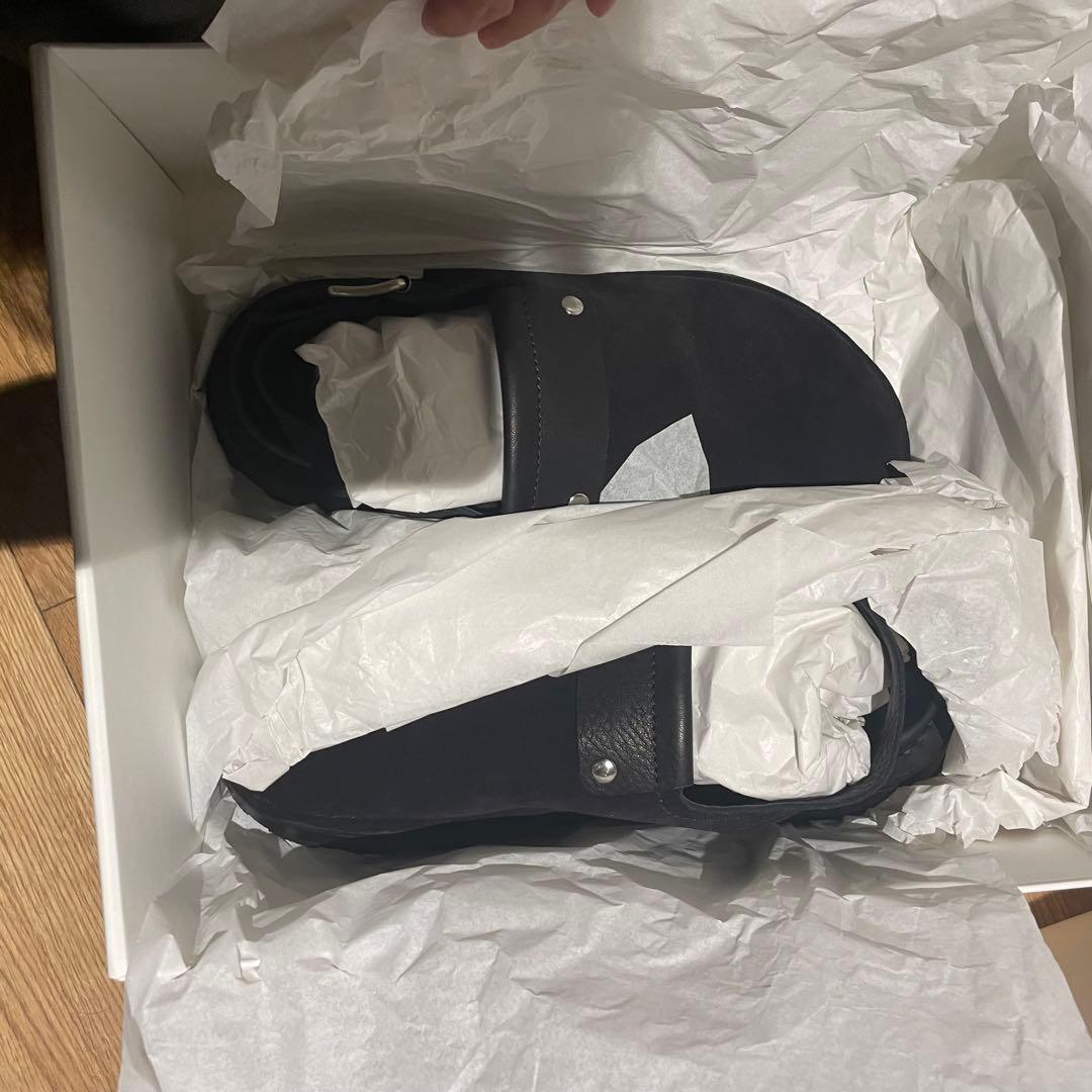 ジルサンダー サンダル 42 SUEDE REVERSED ブラック 厚底 黒