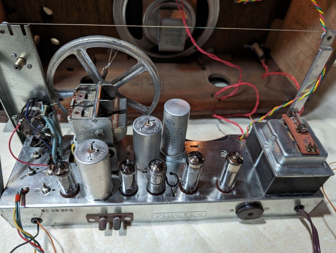 美品レトロ真空管ラジオアイ付　家族団らん　Bluetooth付　EA-670