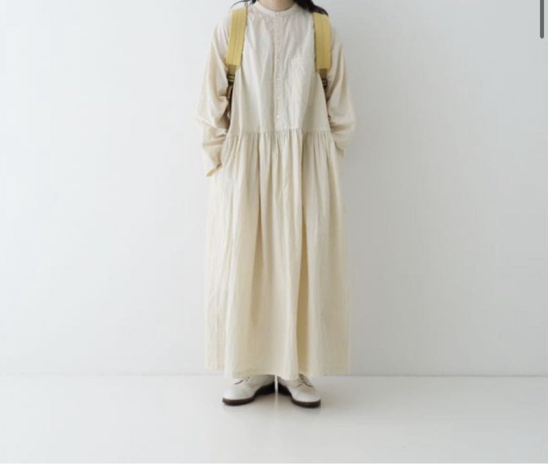 美品nestRobeネストローブ コットンラミー切り替えシャツワンピース