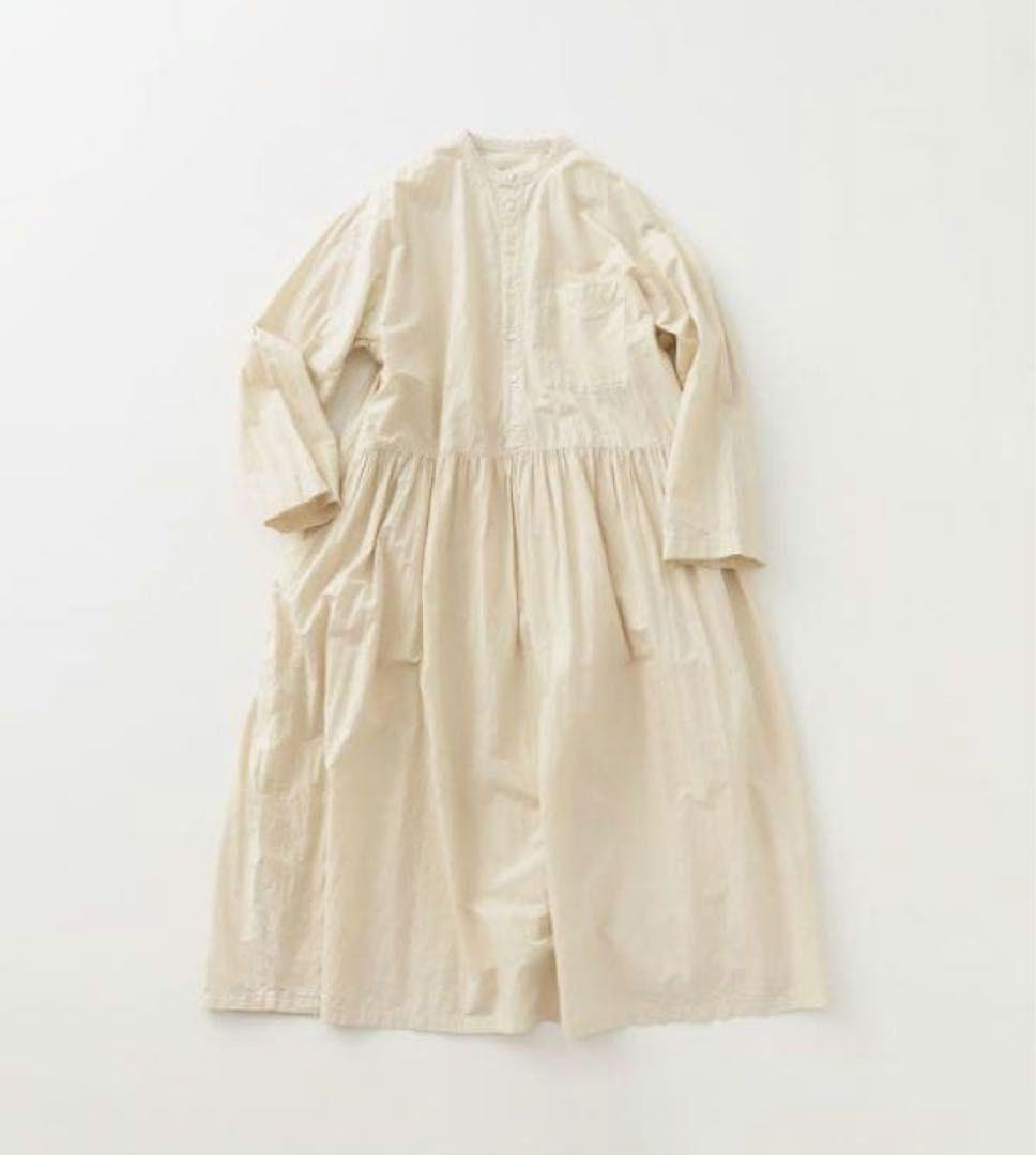 美品nestRobeネストローブ コットンラミー切り替えシャツワンピース