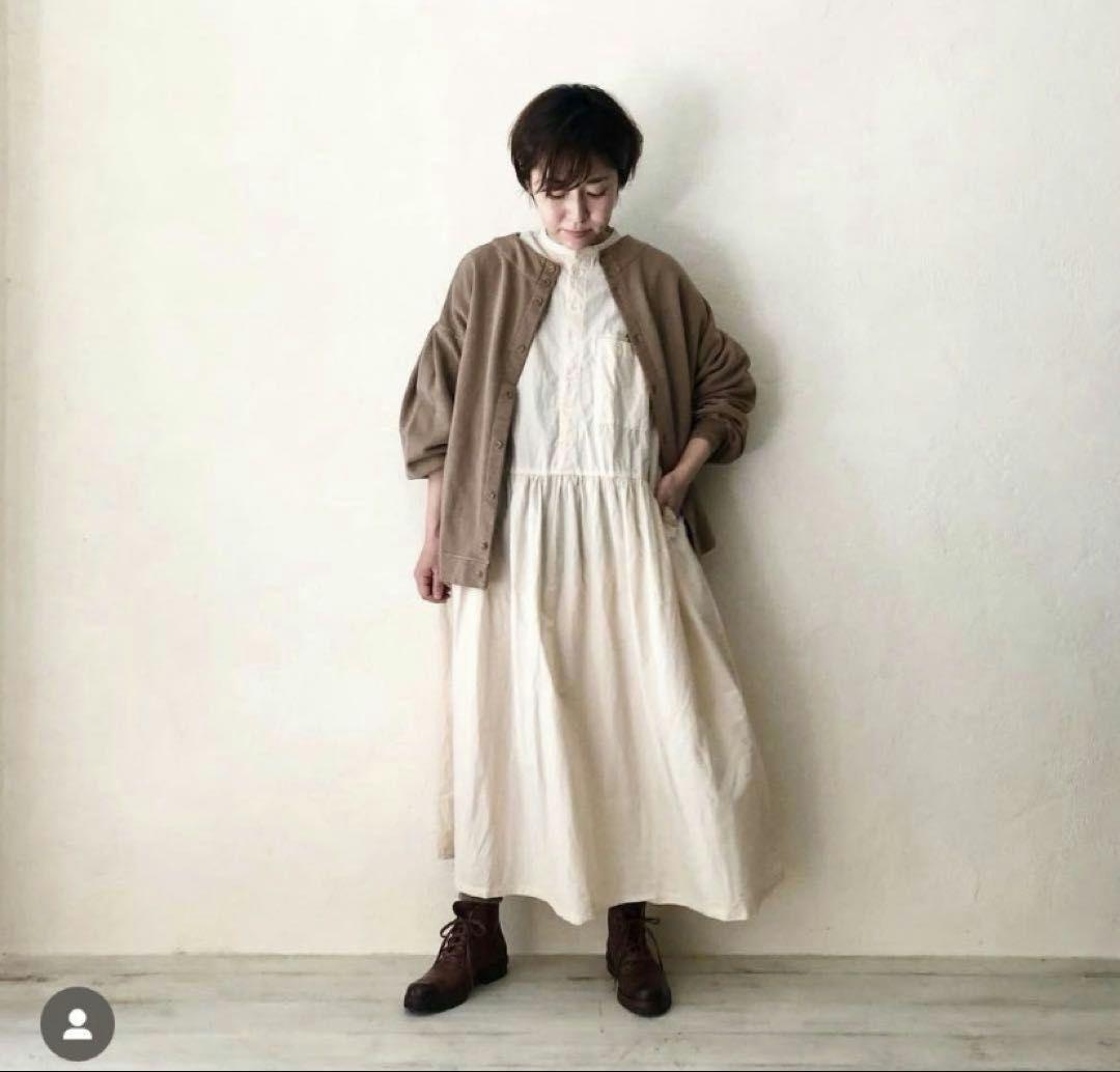 美品nestRobeネストローブ コットンラミー切り替えシャツワンピース