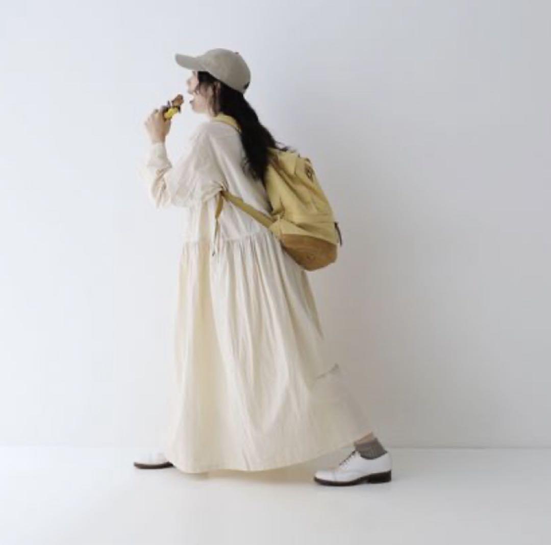 美品nestRobeネストローブ コットンラミー切り替えシャツワンピース