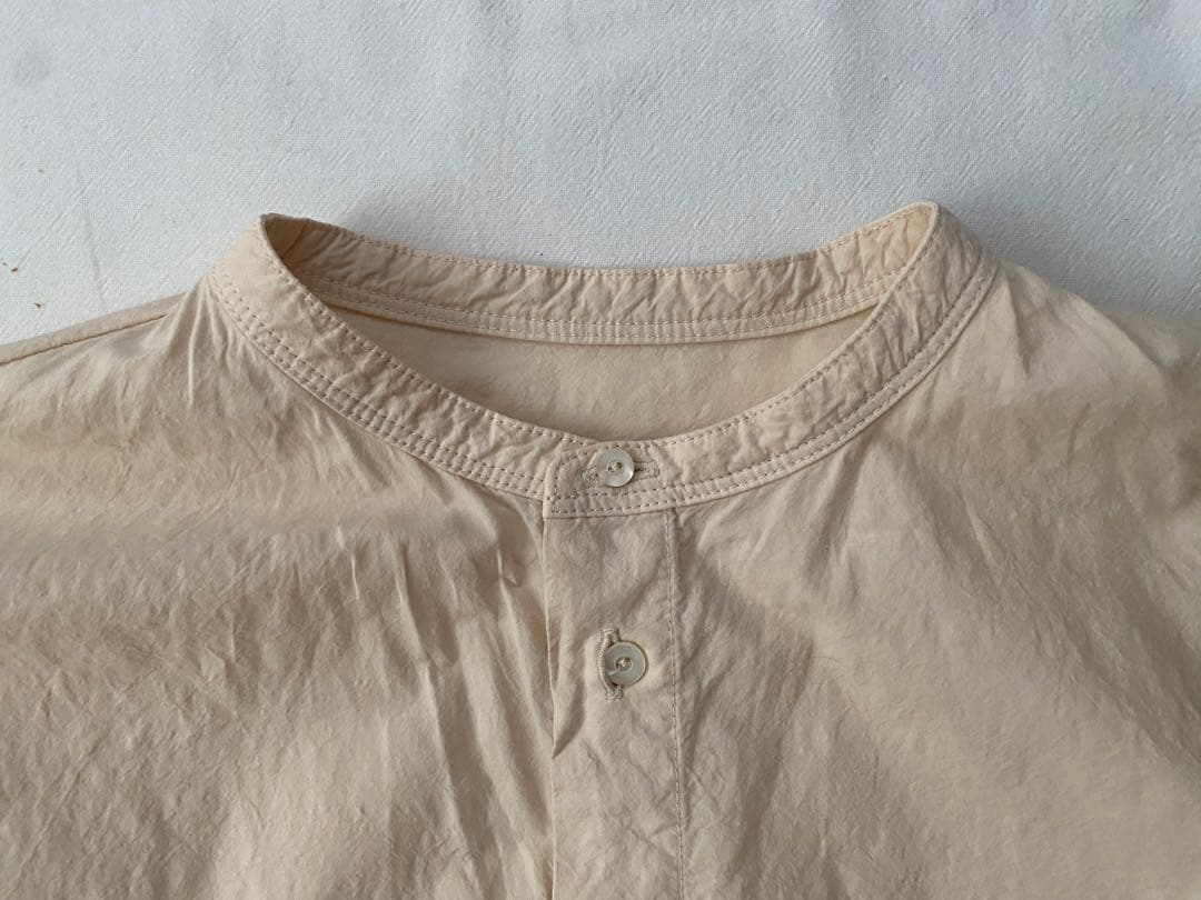 美品nestRobeネストローブ コットンラミー切り替えシャツワンピース