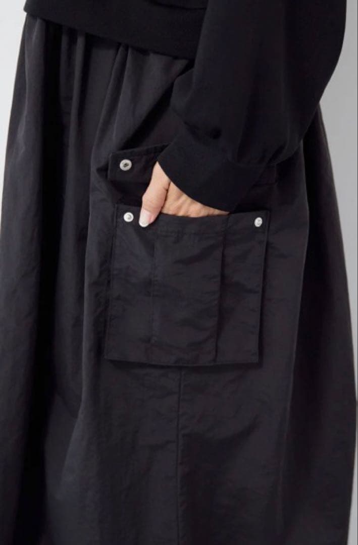 PLUS　OTO.HA　異素材ドッキングワンピース