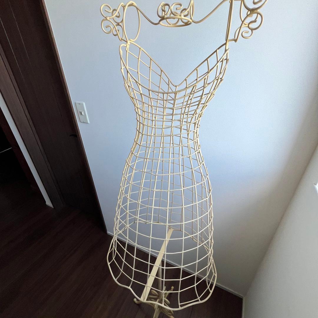 【たのメル便】フランス製アンティークトルソー アイボリー ワイヤー型 什器