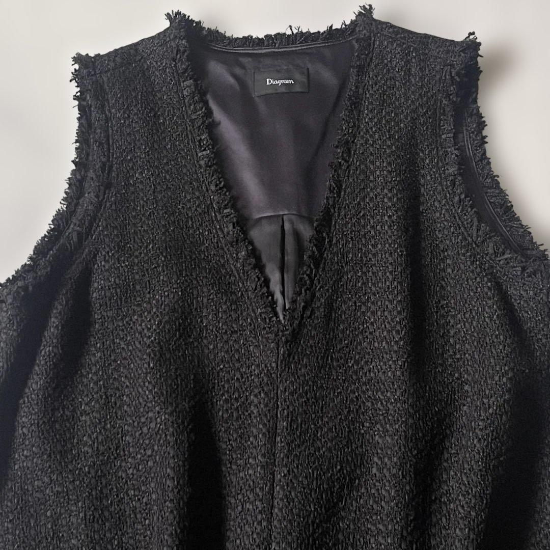 2023✨グレースコンチネンタル ロングワンピース ツイードフレアワンピース M