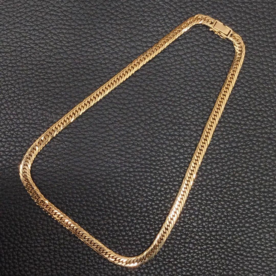 (B020606)K18 チェーン YG 喜平Mカットトリプル ホールマーク