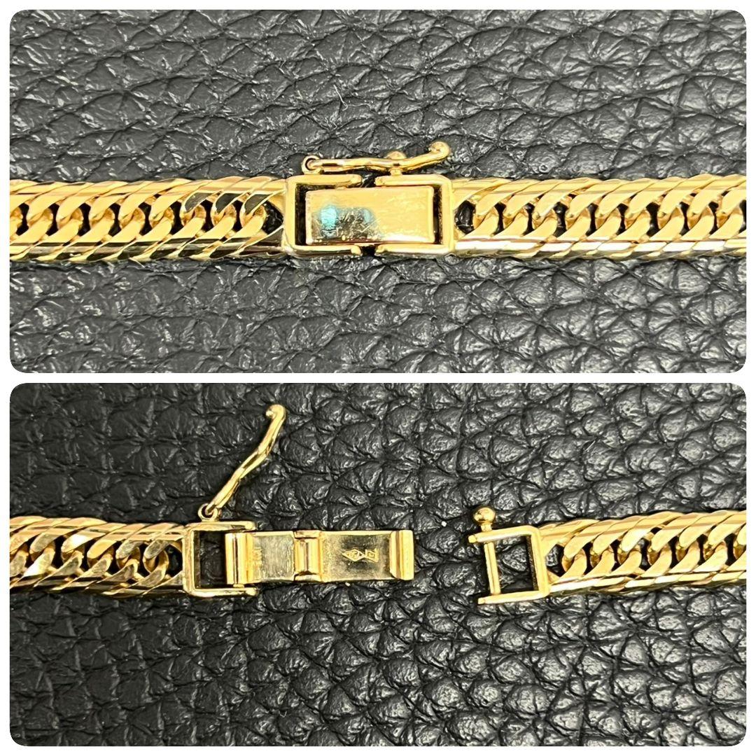 (B020606)K18 チェーン YG 喜平Mカットトリプル ホールマーク