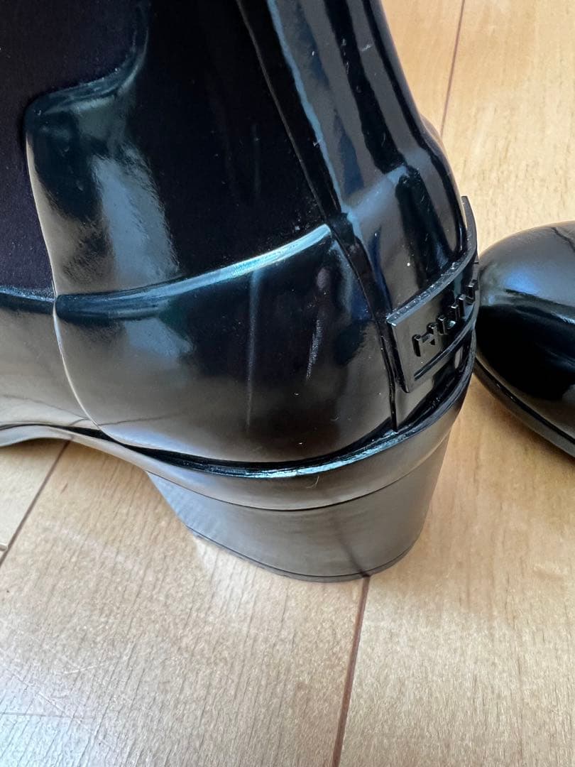 HUNTER レディースリファインドグロスミッドブーツ・ブラック　箱付