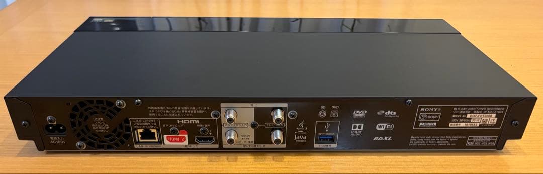 SONY HDD 3TB ブルーレイレコーダー BDZ-FBT3000