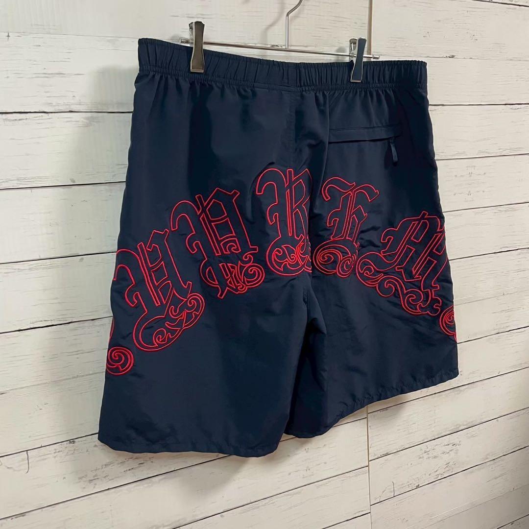 1【人気L】シュプリーム☆刺繍オールドイングリッシュ ハーフパンツ極美品7163