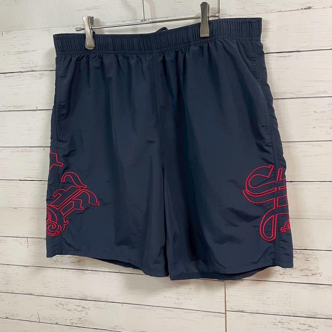 1【人気L】シュプリーム☆刺繍オールドイングリッシュ ハーフパンツ極美品7163