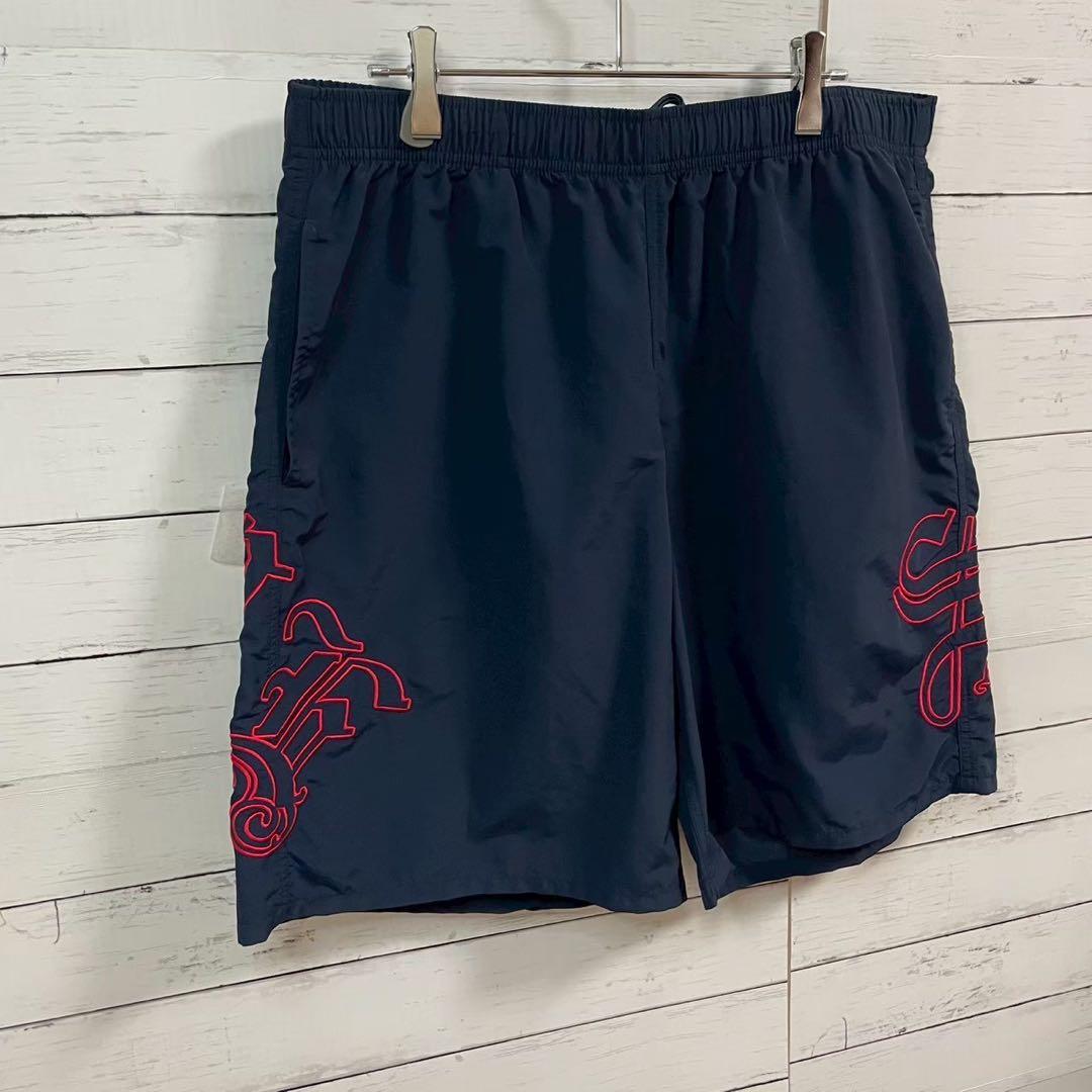 1【人気L】シュプリーム☆刺繍オールドイングリッシュ ハーフパンツ極美品7163