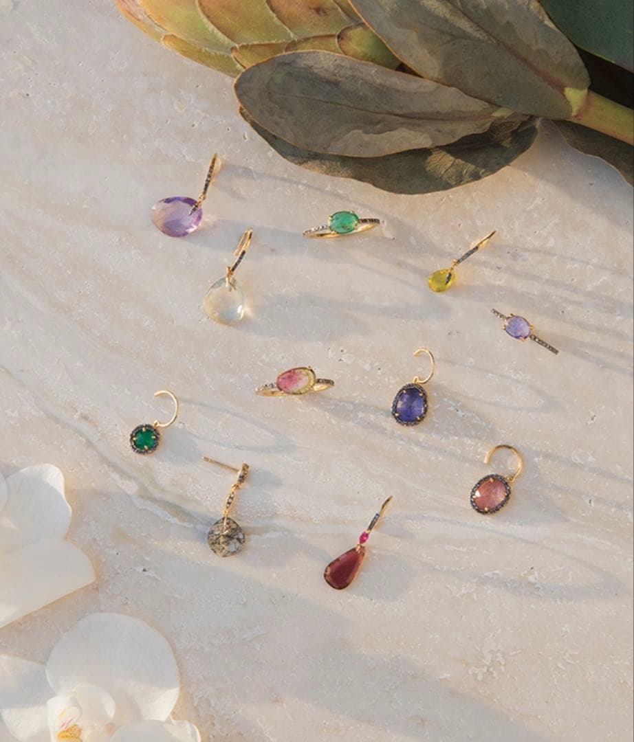 ARTIDA OUD エメラルド パヴェダイヤモンド ドロップ シングル ピアス