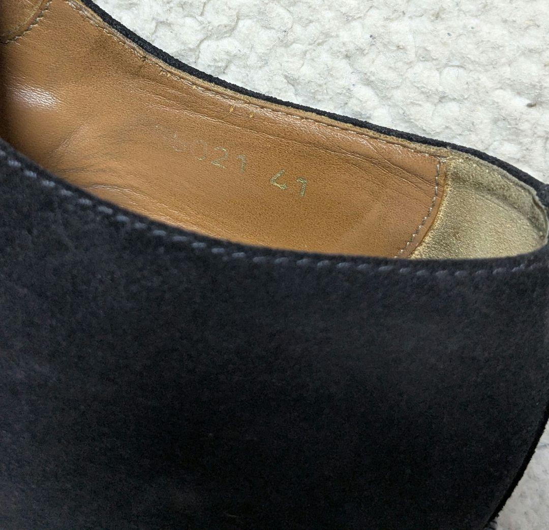 DOUCAL'S黒 スエード ダブルモンクストラップシューズ