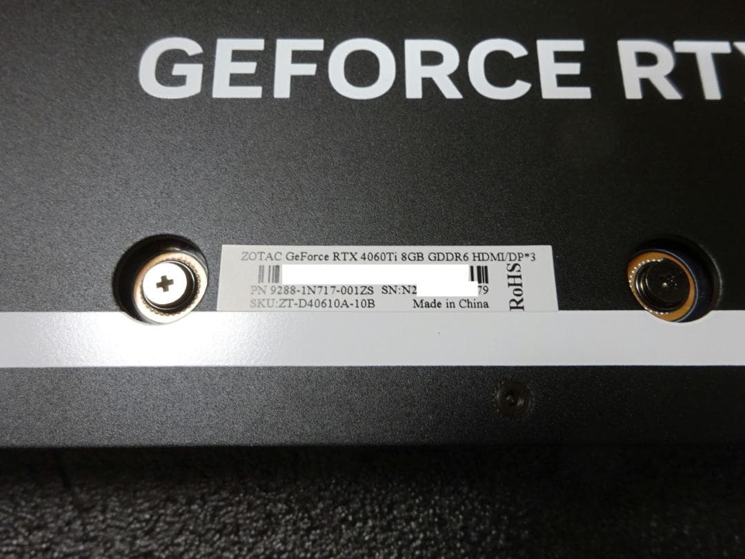 RTX4060Ti★モンハン ZOTAC　RTX4060Ti　8G GDDR6