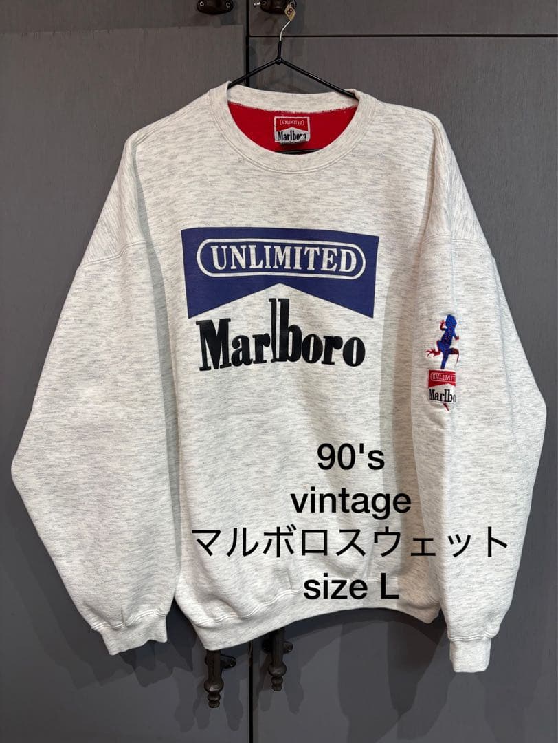 90s/marlboroマルボロスウェットリザード Lシュプリームリーバイス