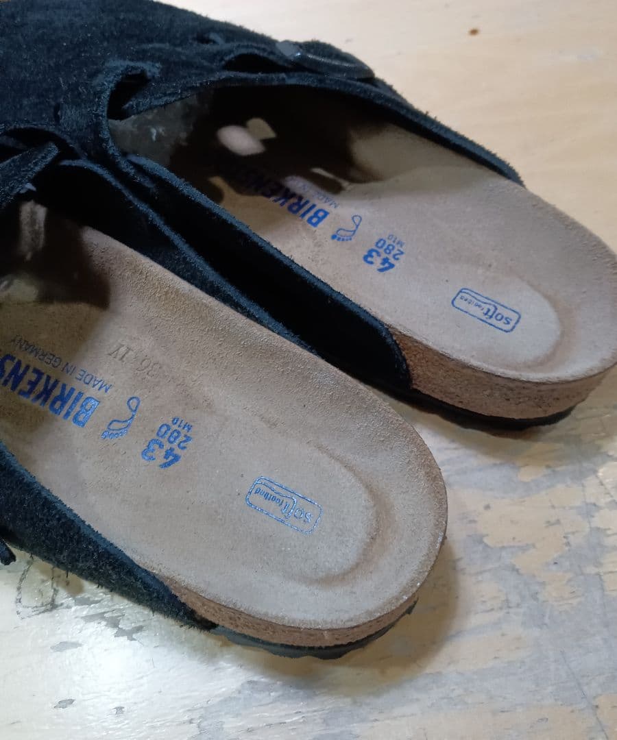 ビルケンシュトック！スエード素材！ボストン！ブラック！サイズ４３（２８センチ）