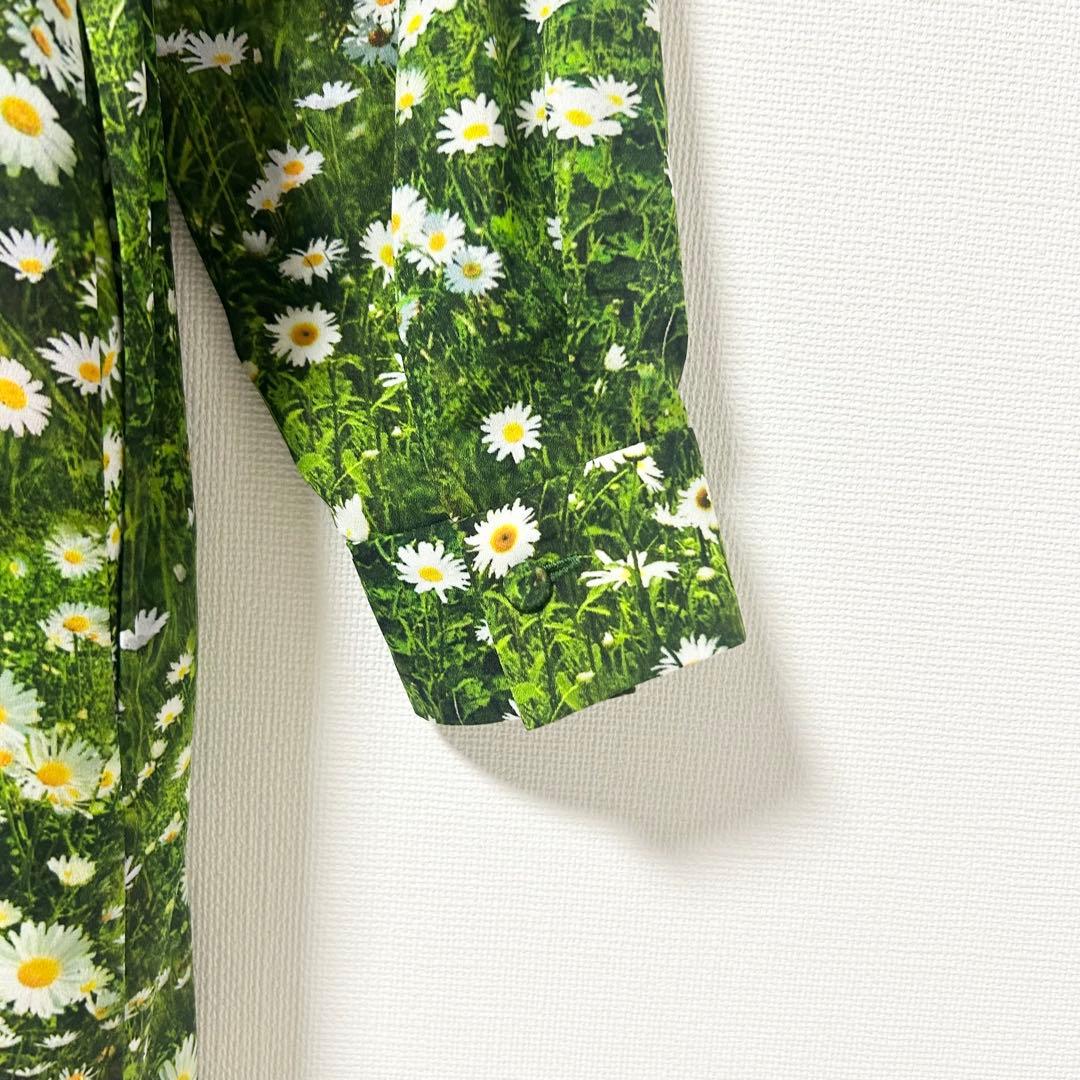 シビラ　カモミールフラワープリントシャツドレス　　　花柄ワンピース　グリーン　M