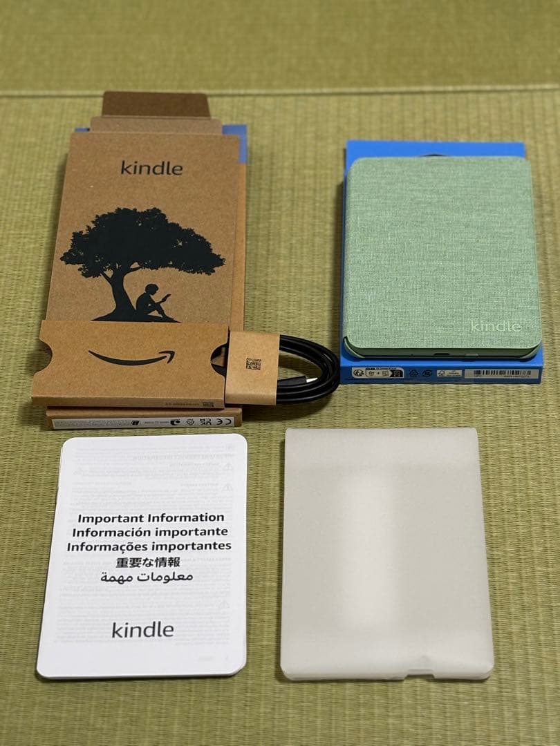 New Kindle2024年16GB マッチャ広告なし&純正ファブリックカバー