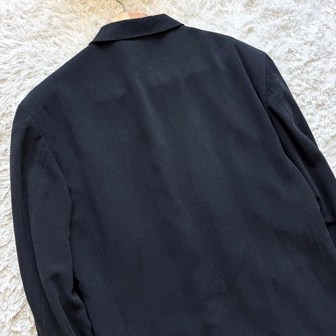 美品　パパス　テーラードジャケット　シルク100％　黒　ブラック　BLACK M