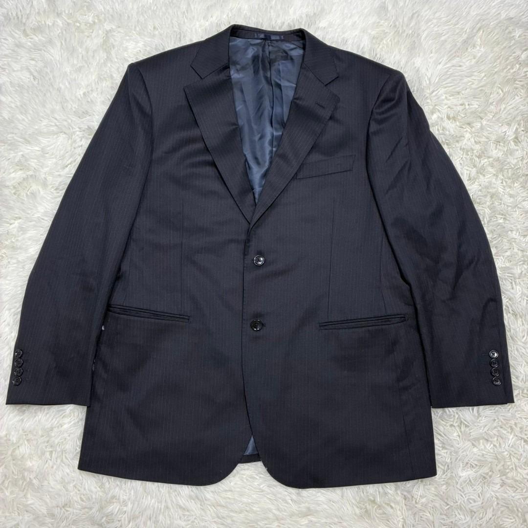 極美品 REGAL セットアップ テーラードジャケット ウール ストライプ 紺