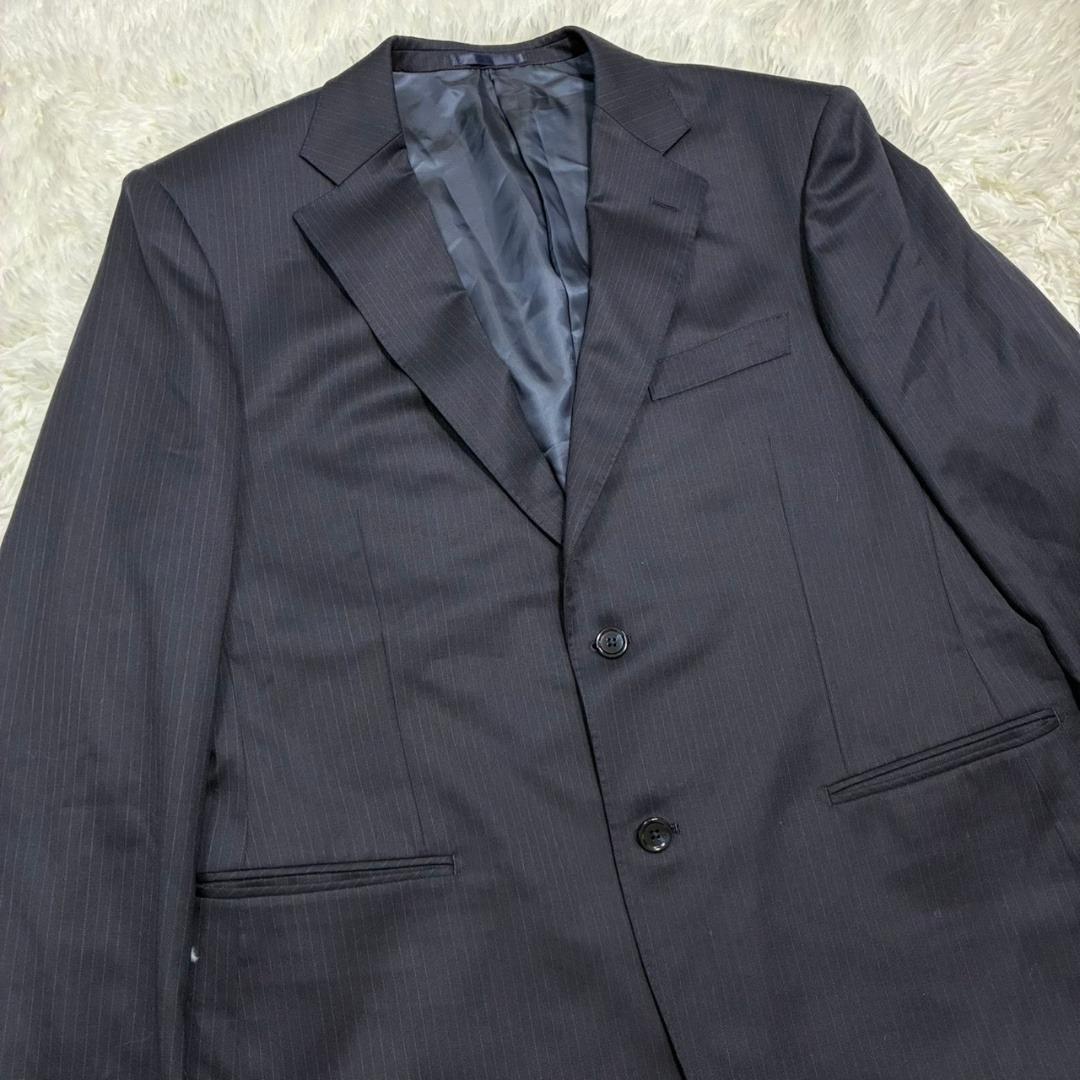 極美品 REGAL セットアップ テーラードジャケット ウール ストライプ 紺