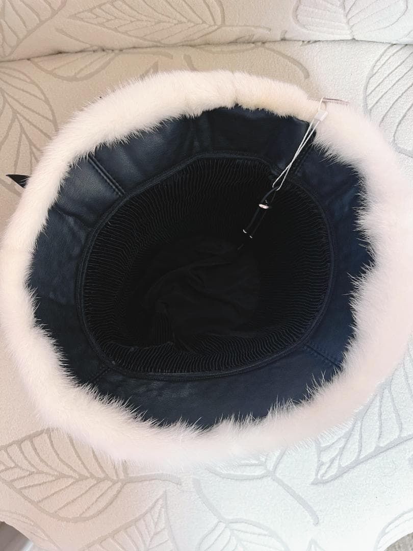 新品 限定★上品なミンクファーのハット白/帽子 レデイース 毛皮リアルファー