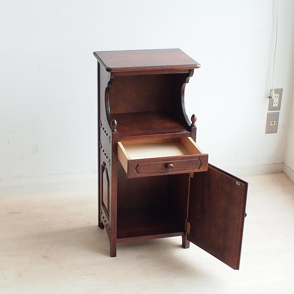 80's カリモク/karimoku 電話台 TEL台 キャビネット ビンテージ