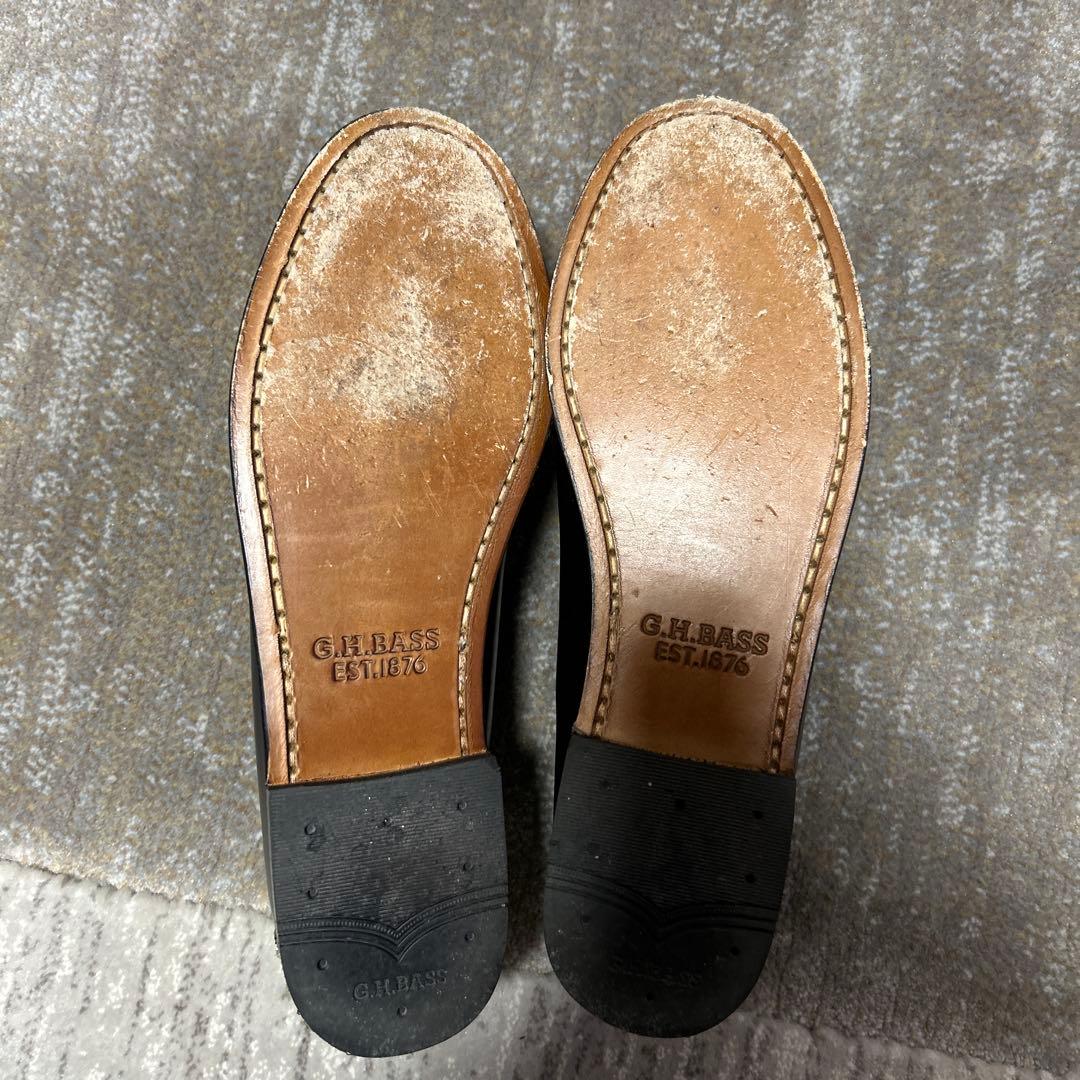 ブラックレザー ローファー　G.H.BASS CLANE 別注