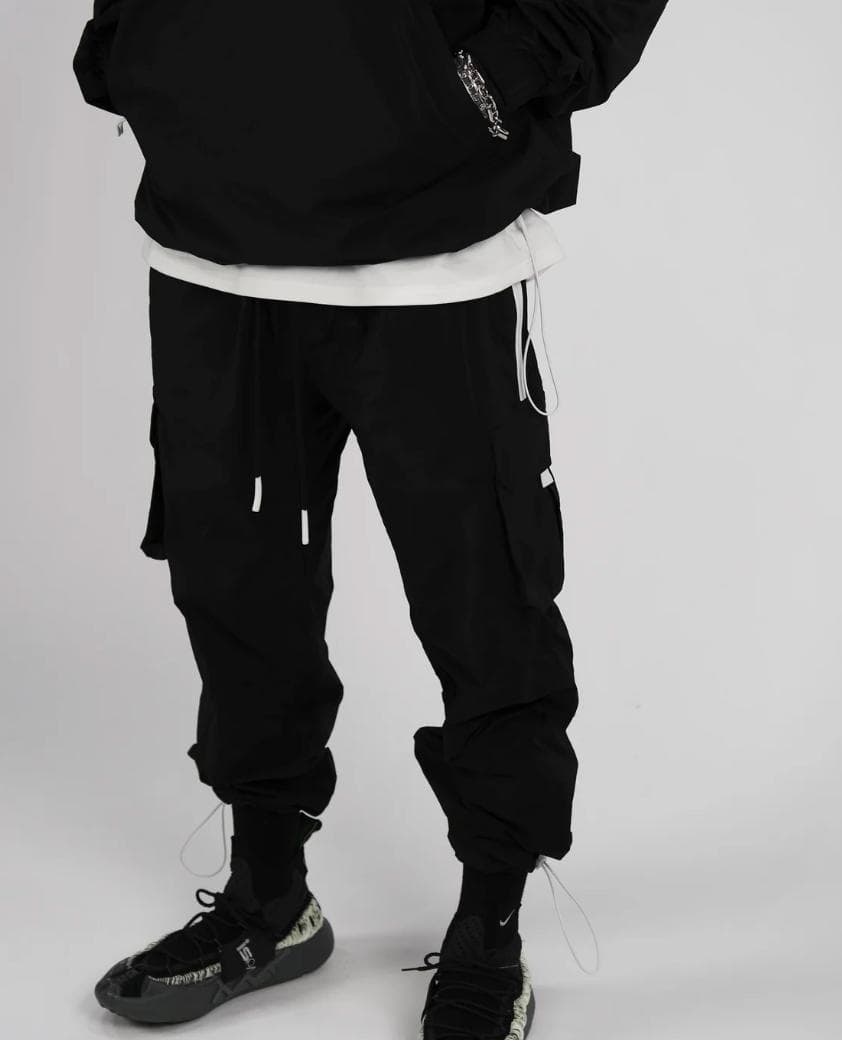 【防水・防風】PVOT プレミアム ナイロンパンツ ブラックカーゴパンツ