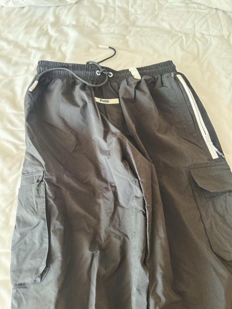 【防水・防風】PVOT プレミアム ナイロンパンツ ブラックカーゴパンツ