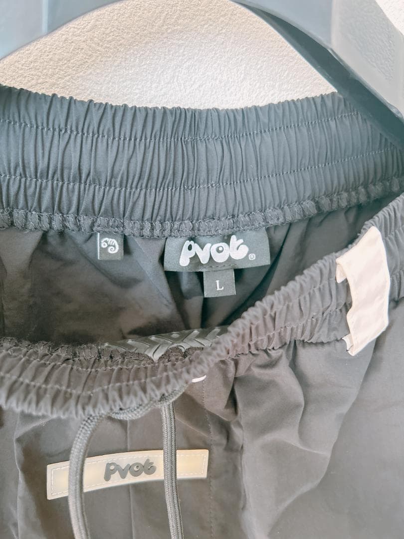 【防水・防風】PVOT プレミアム ナイロンパンツ ブラックカーゴパンツ