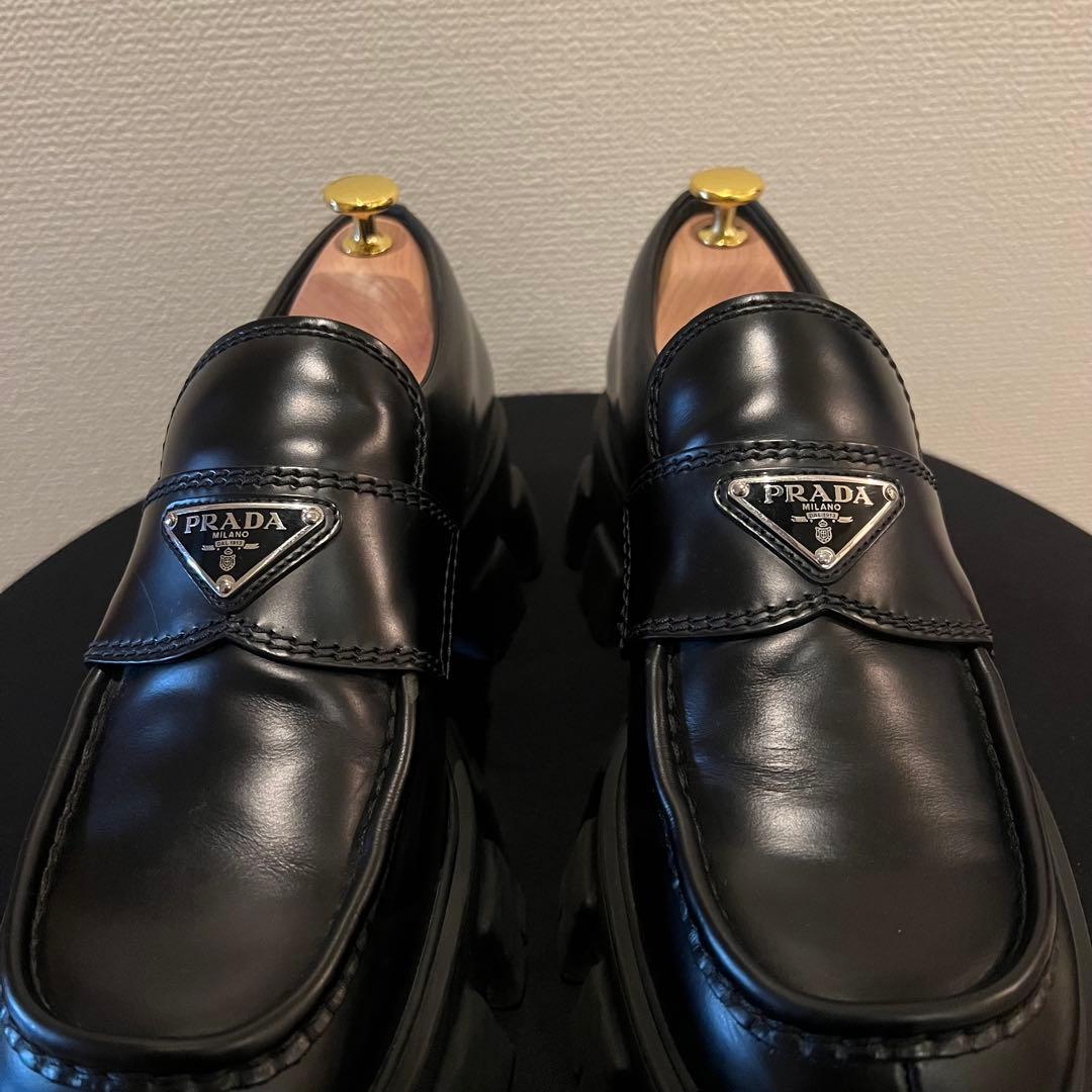 PRADA プラダ　モノリス　ブラッシュドレザー　ローファー　サイズ 7