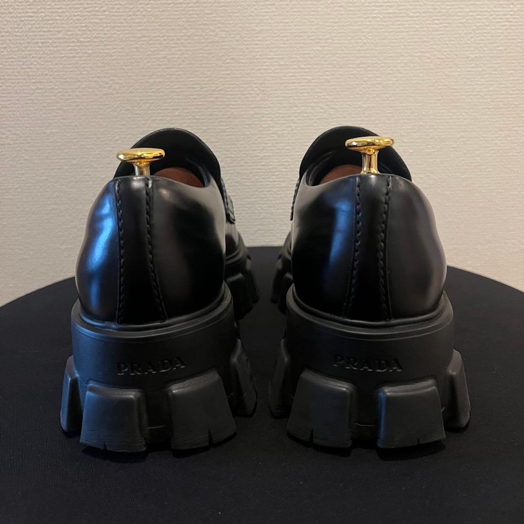 PRADA プラダ　モノリス　ブラッシュドレザー　ローファー　サイズ 7
