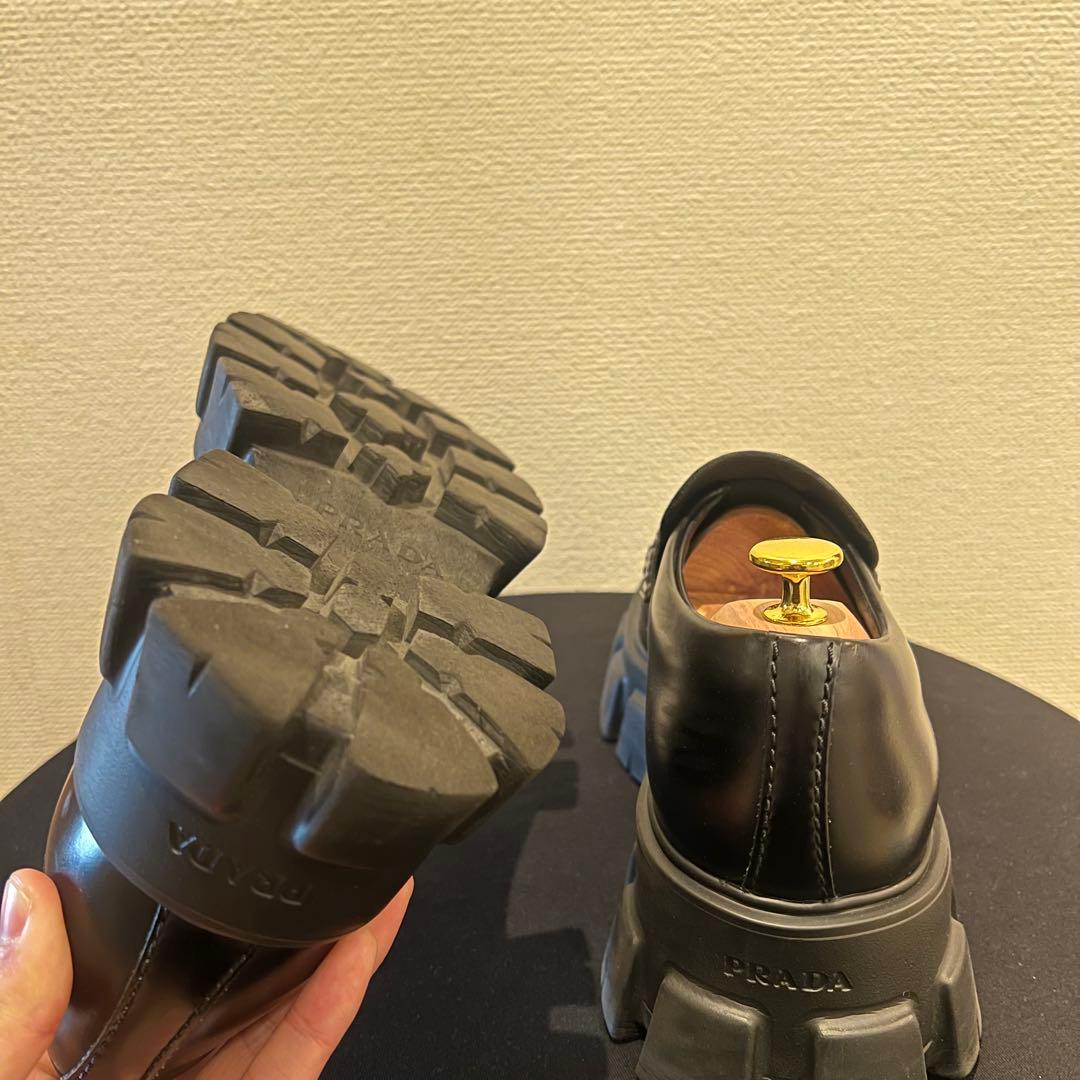 PRADA プラダ　モノリス　ブラッシュドレザー　ローファー　サイズ 7