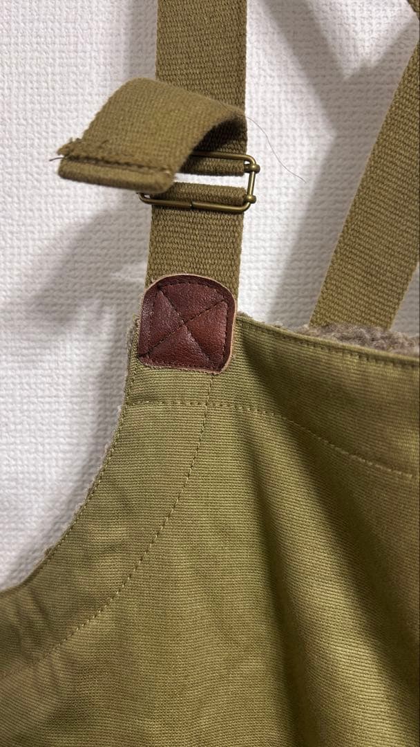 UNCROWD アンクラウド オーバーオール デッキパンツ オリーブ色 38