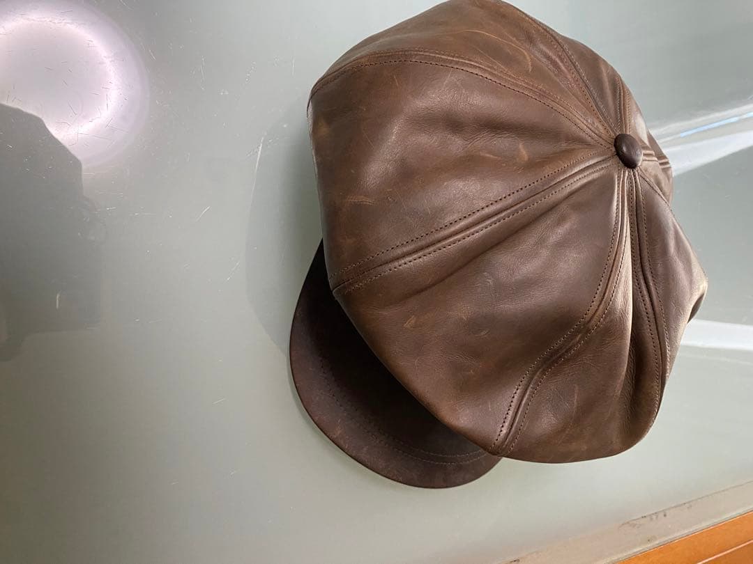 バックラッシュ　ブラウン レザー キャスケット