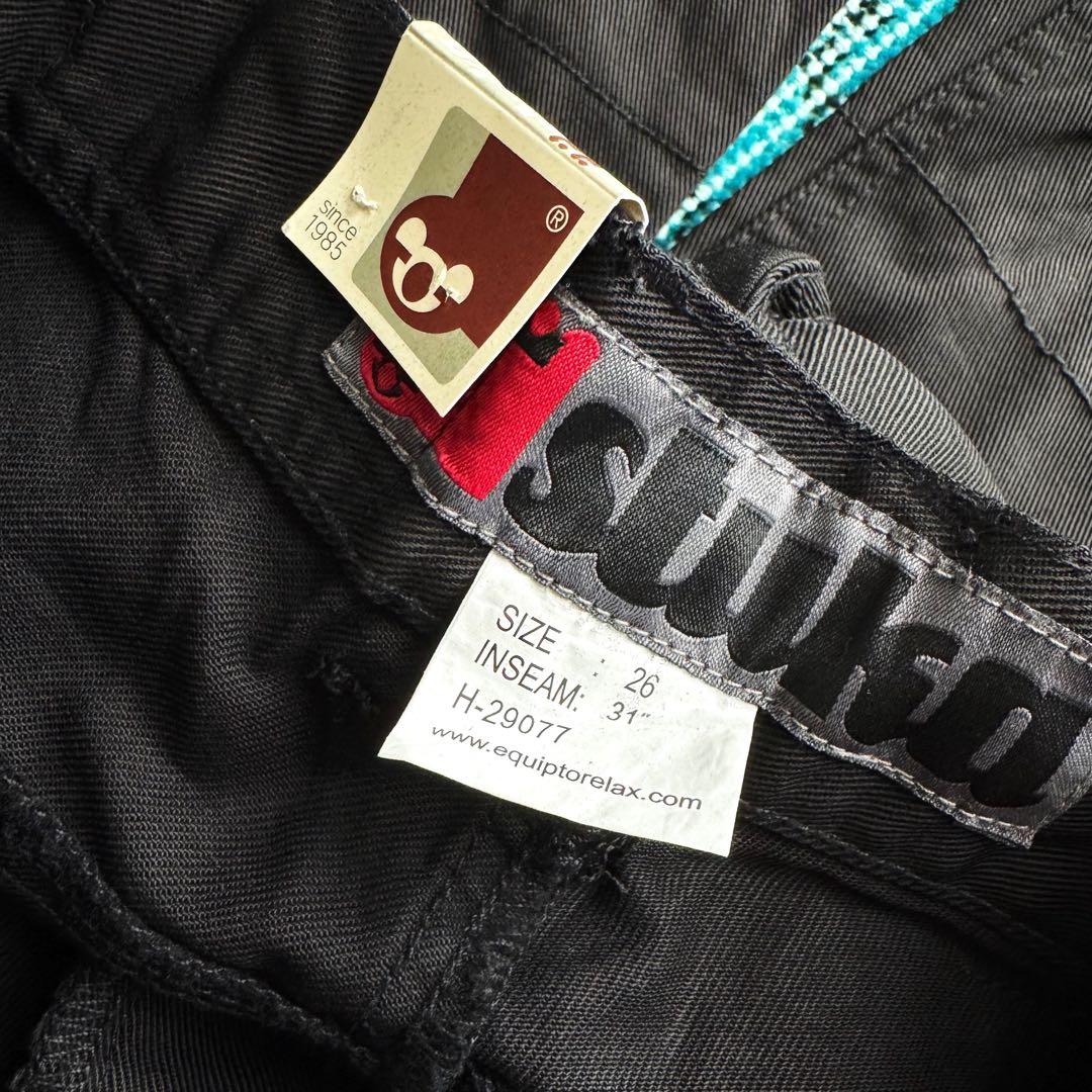 80s NOS \"stuka\" rave pants BLACK × RED