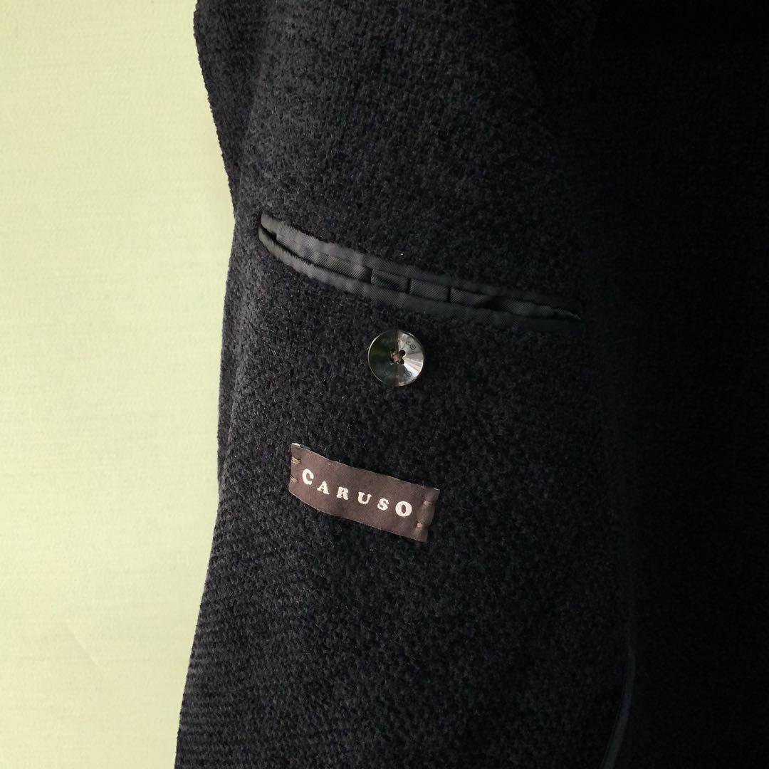 CARUSO カルーゾ Butterfly シルクジャケット46 黒 伊製 美品