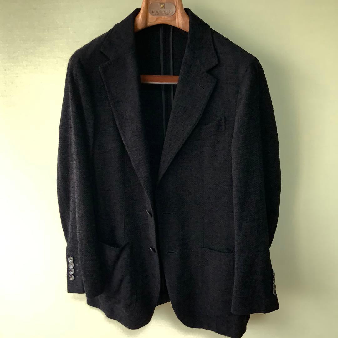 CARUSO カルーゾ Butterfly シルクジャケット46 黒 伊製 美品