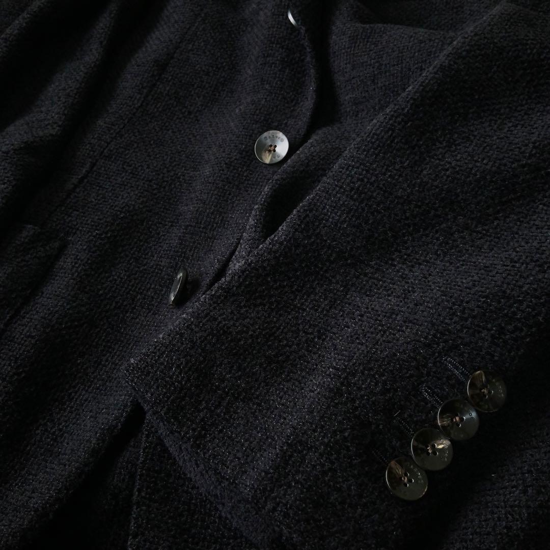 CARUSO カルーゾ Butterfly シルクジャケット46 黒 伊製 美品