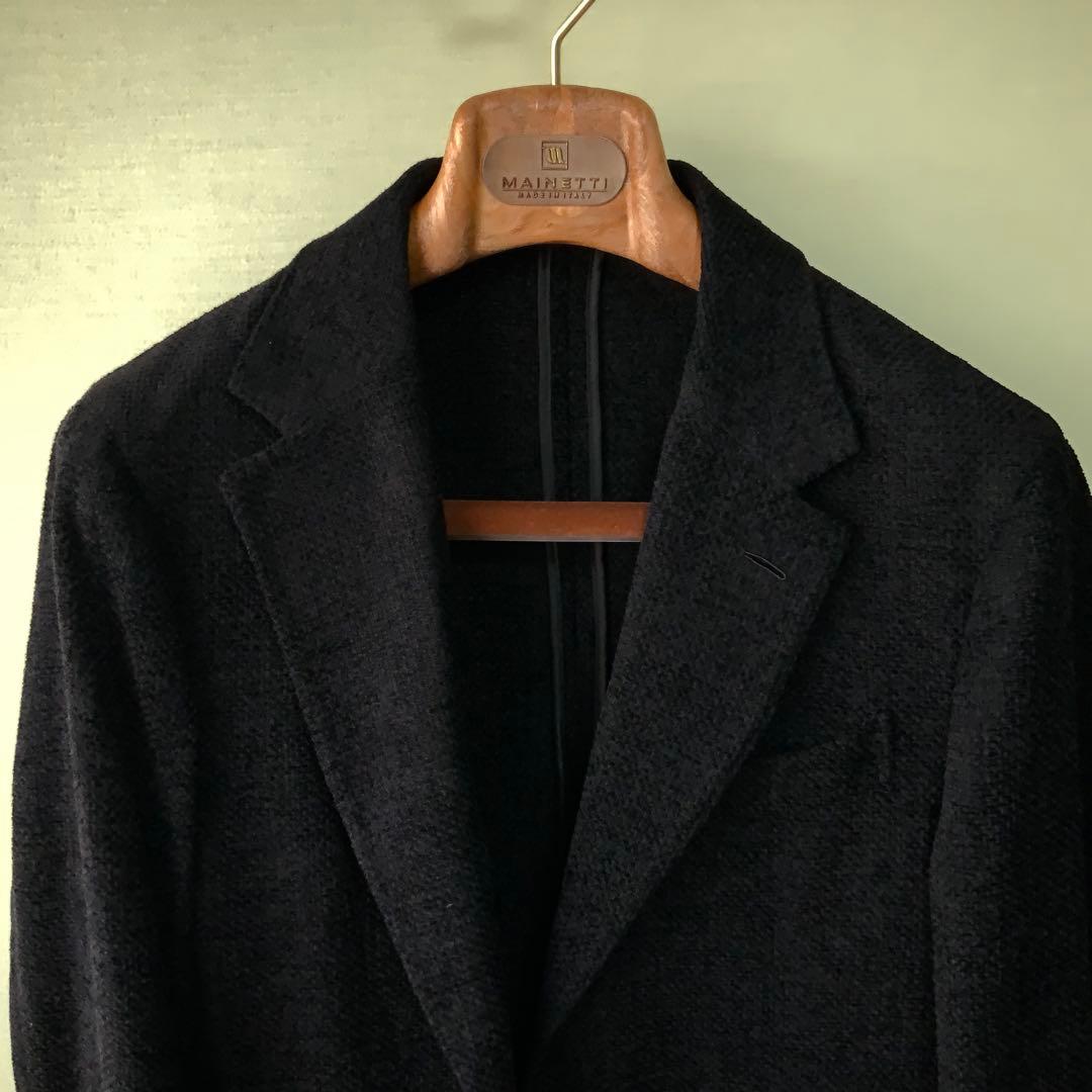 CARUSO カルーゾ Butterfly シルクジャケット46 黒 伊製 美品