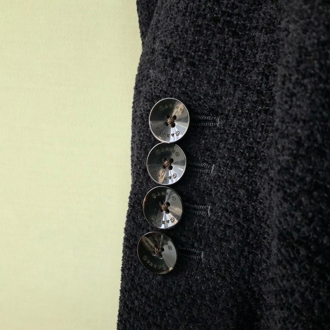 CARUSO カルーゾ Butterfly シルクジャケット46 黒 伊製 美品
