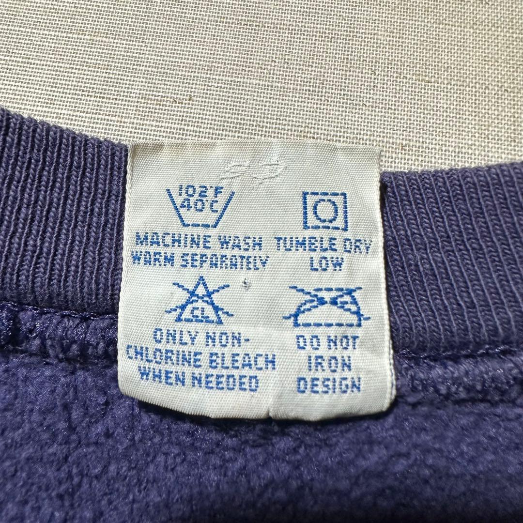 90s USA製 チャンピオン リバースウィーブ 茄子紺 ワンポイント プレーン